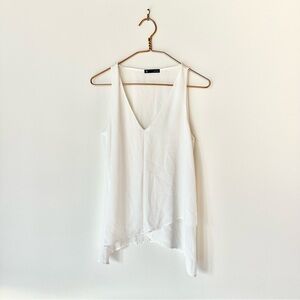 EUC White Halter Chiffon Tank Top